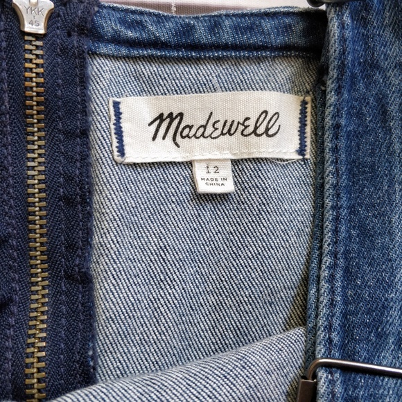 MADEWELL Blue Denim Hillview Overall Dress Size 12 - Picture 4 of 8